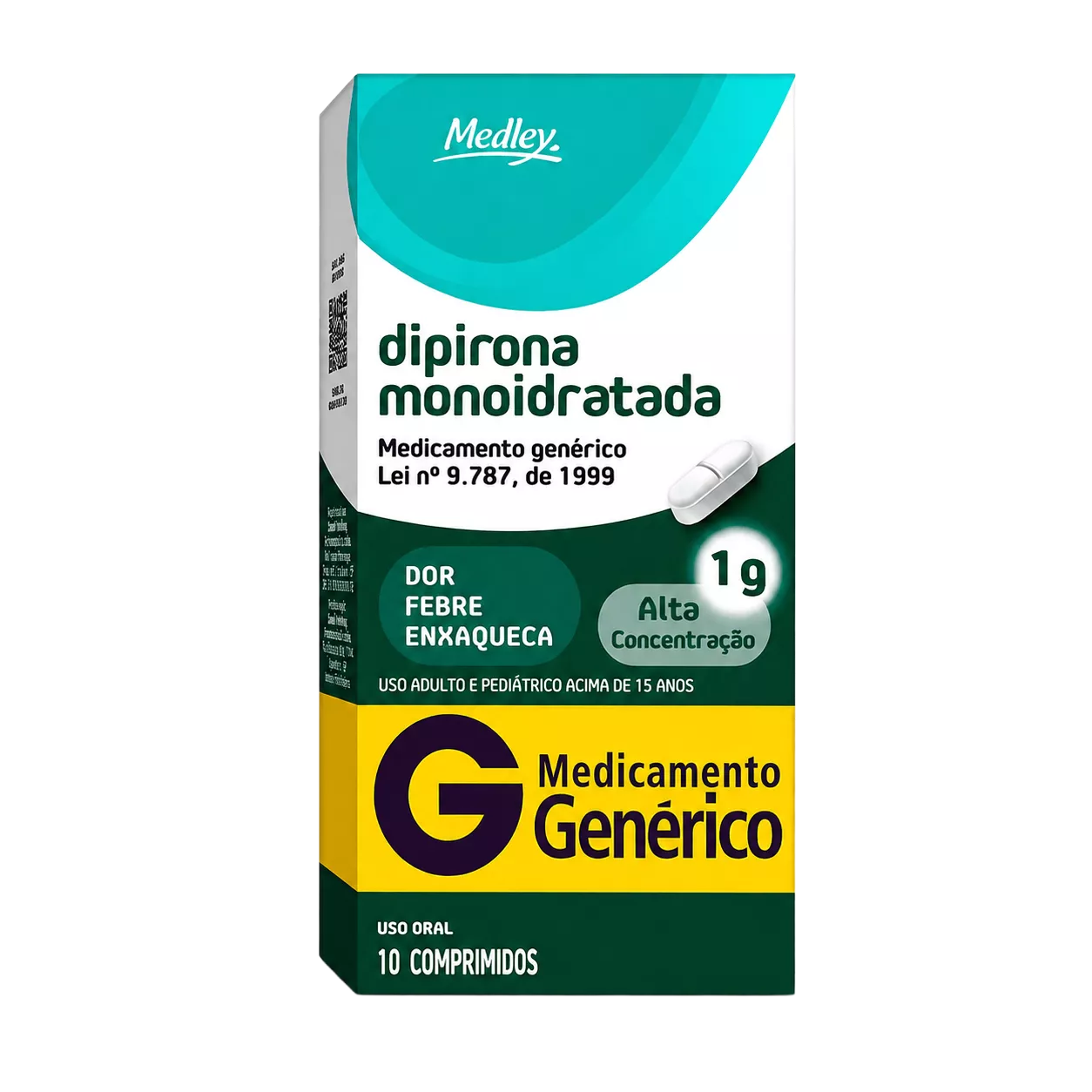 Dipirona Sódica 1g Medley com 10 comprimidos